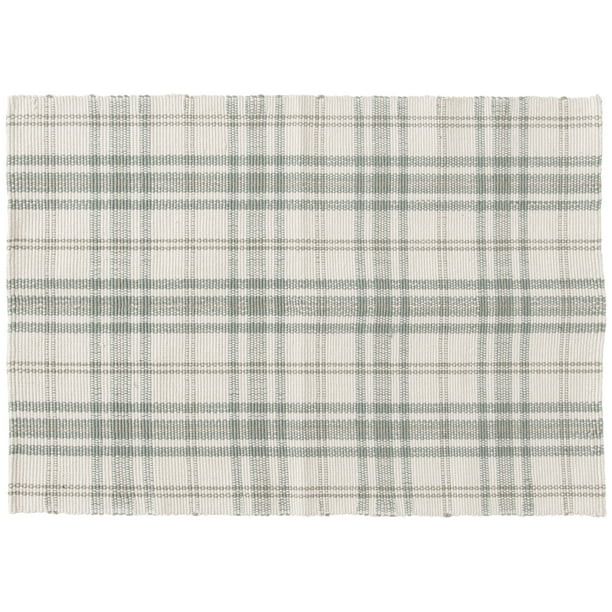Home Decor Collection 24" x 36" Sage Plaid Layering Rug | Walmart (US)