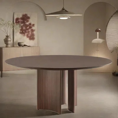 Solid ash wood light luxury round dining table | Wayfair North America