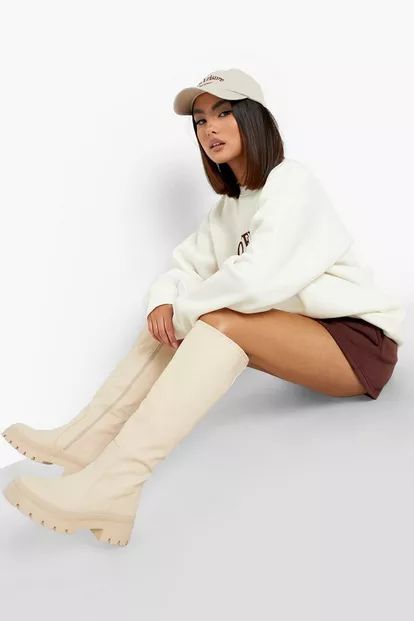 Rubber Knee High Boots | Boohoo.com (US & CA)