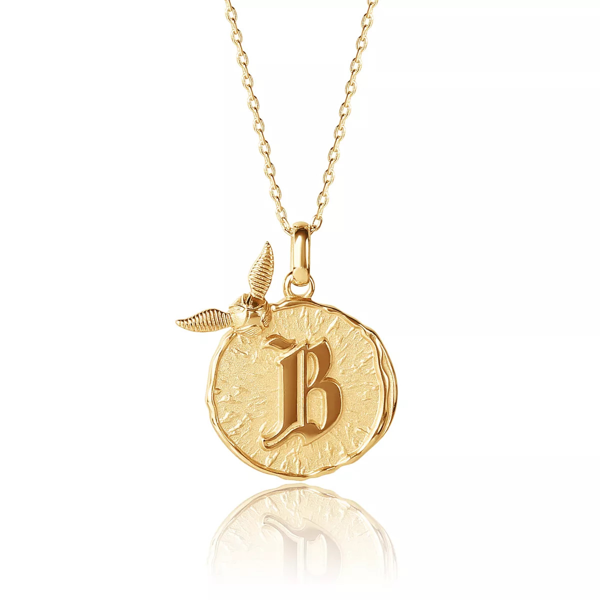 Harry Potter Wizarding World Golden Snitch Initial Gold Plated Pendant Necklace, 18" | Target