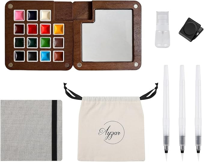 Mini Watercolor Paint Set,Portable mini Travel Watercolor kit, Pocket Watercolor Set with Paint,A... | Amazon (US)