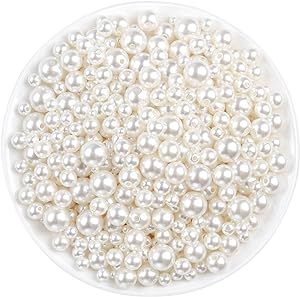 Pearl Beads, Anezus 800pcs Ivory Pearl Craft Beads Loose Pearls for Jewelry Making, Crafts, Decor... | Amazon (US)