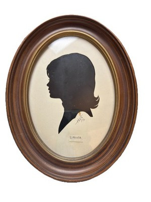 Vintage Hand Cut Silhouette Portrait Signed Hoey 1972 Laura Framed Folk Art | eBay US