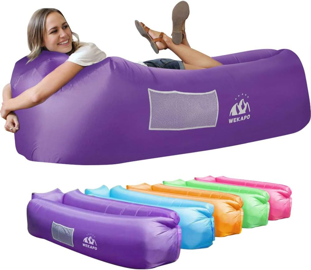 WEKAPO Inflatable Lounger Air Sofa Chair–Camping & Beach Accessories–Portable Water Proof Cou... | Amazon (US)