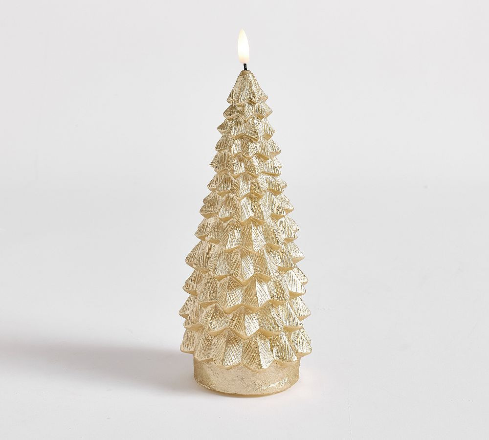 Flameless Tree Candle, Gold 10"" Large | Pottery Barn (US)