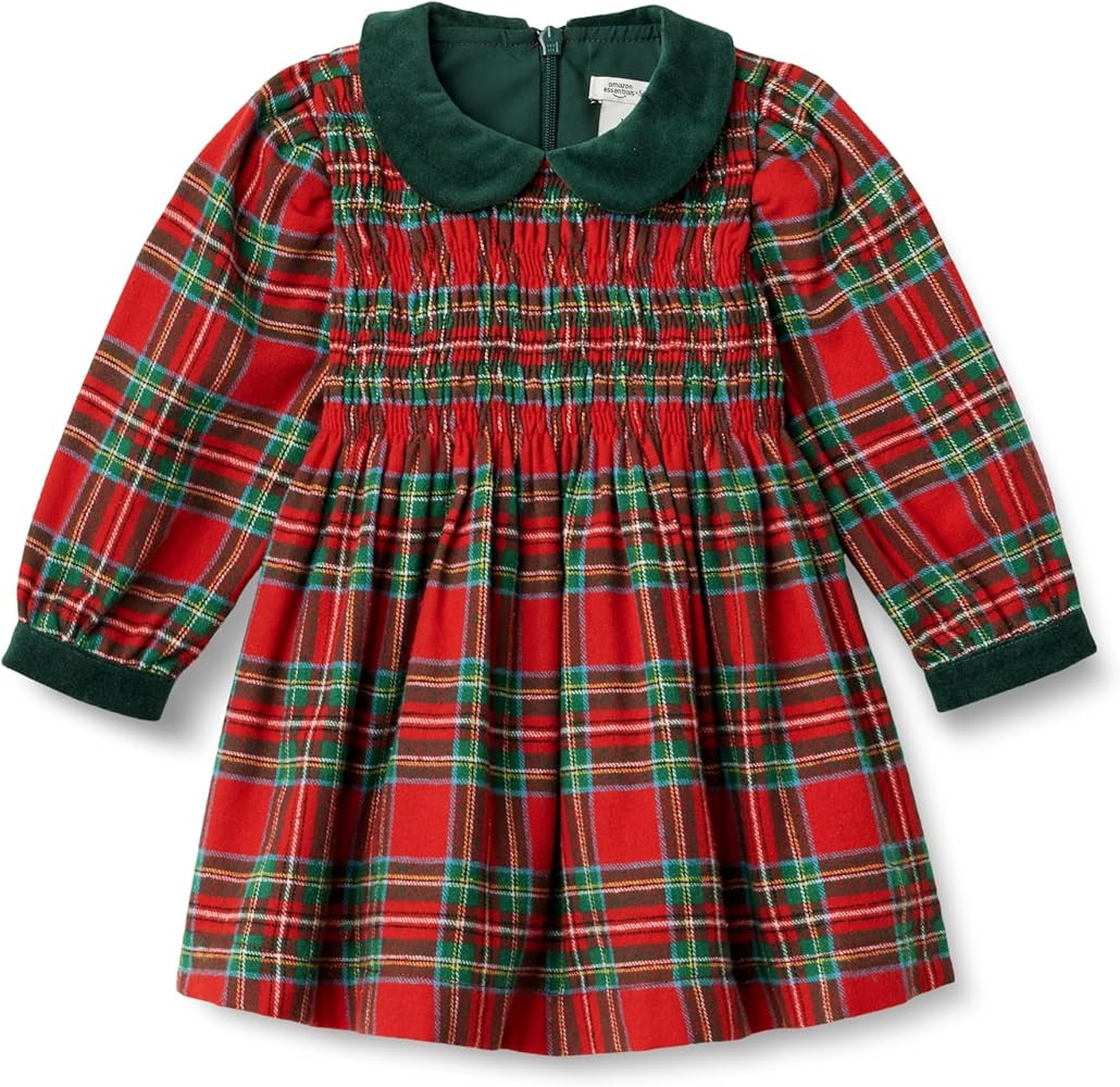 Amazon Essentials x Sofia Grainge Toddlers and Baby Girls' Long Sleeve Flannel Dress | Amazon (US)