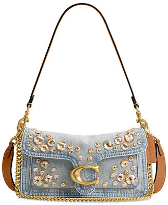 Tabby Medium Crystal Denim Shoulder Bag 26 | Macy's