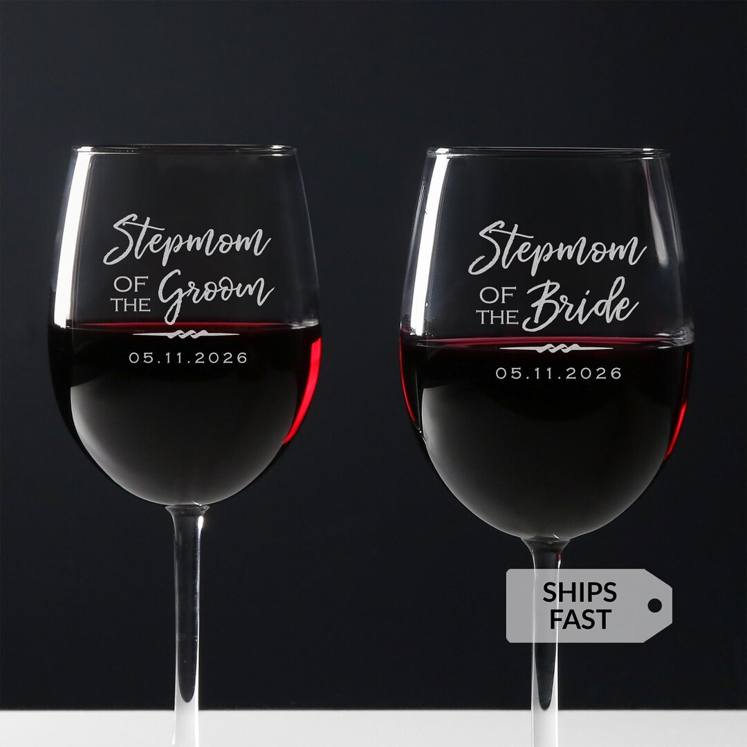Personalized Stepmother of the Bride or Stepmother of the Groom Wine Glass by Lifetime Creations:... | Etsy (US)