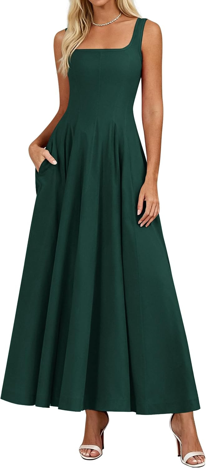 PRETTYGARDEN Cocktail Dresses for Women Formal 2026 Summer Sleeveless A Line Long Flowy Spring Wedding Guest Party Midi Dress | Amazon (US)