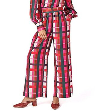 CROSBY by Mollie Burch Jasper Coordinating High Rise Holiday Plaid Wide Leg Pants - XL | Dillard's