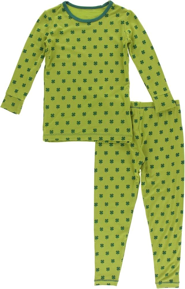 KicKee Pants Lucky Clover Pajama Set with Long Sleeve Tee, Luck Of the Irish Baby and Kid Pajamas | Amazon (US)