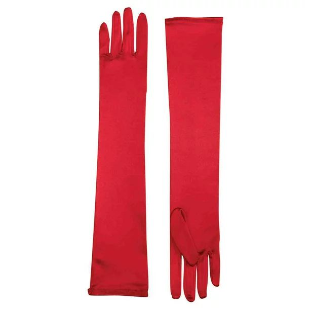 Long Satin Gloves - Red | Walmart (US)