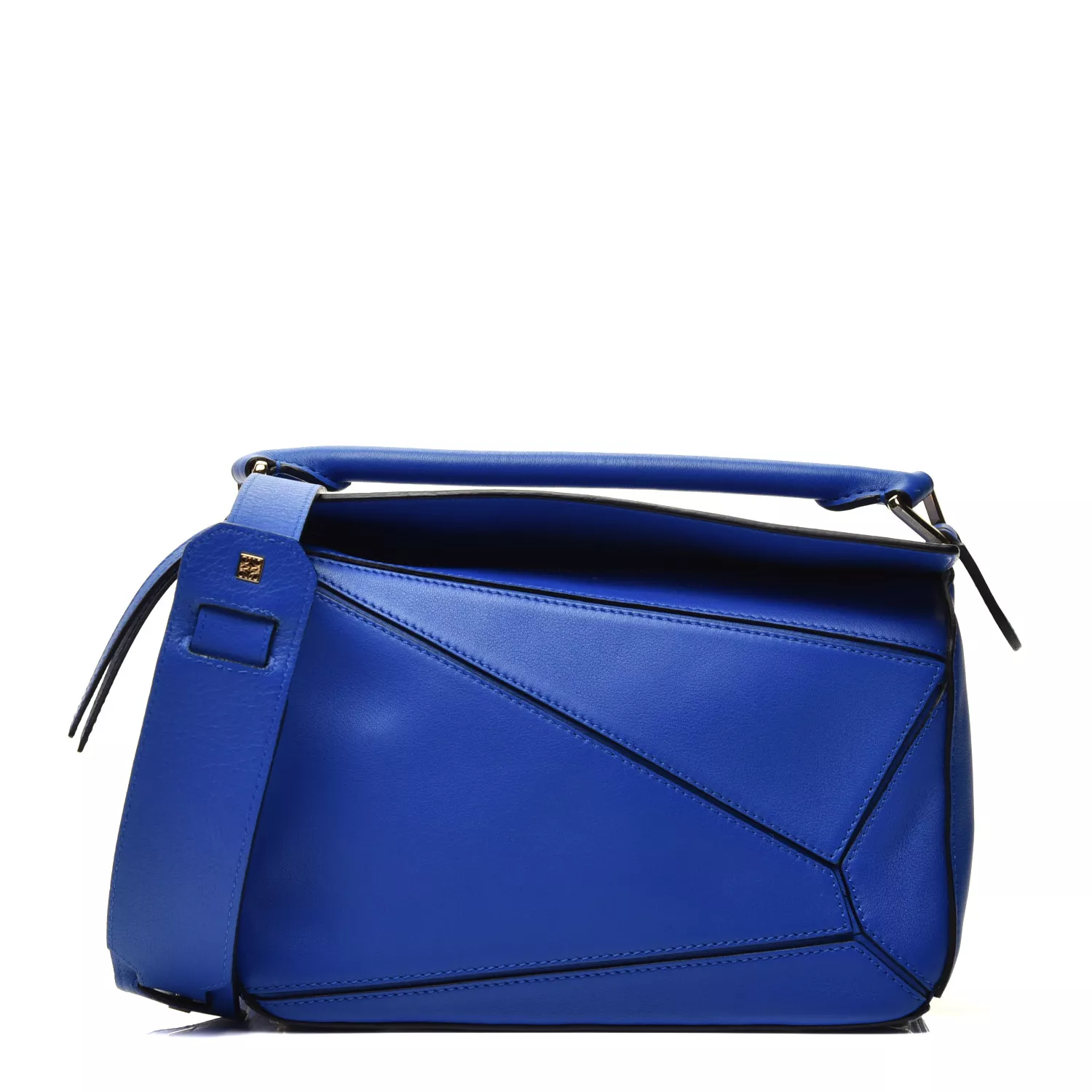 Loewe Color-Block Puzzle Mini Bag in Blue calf leather Leather