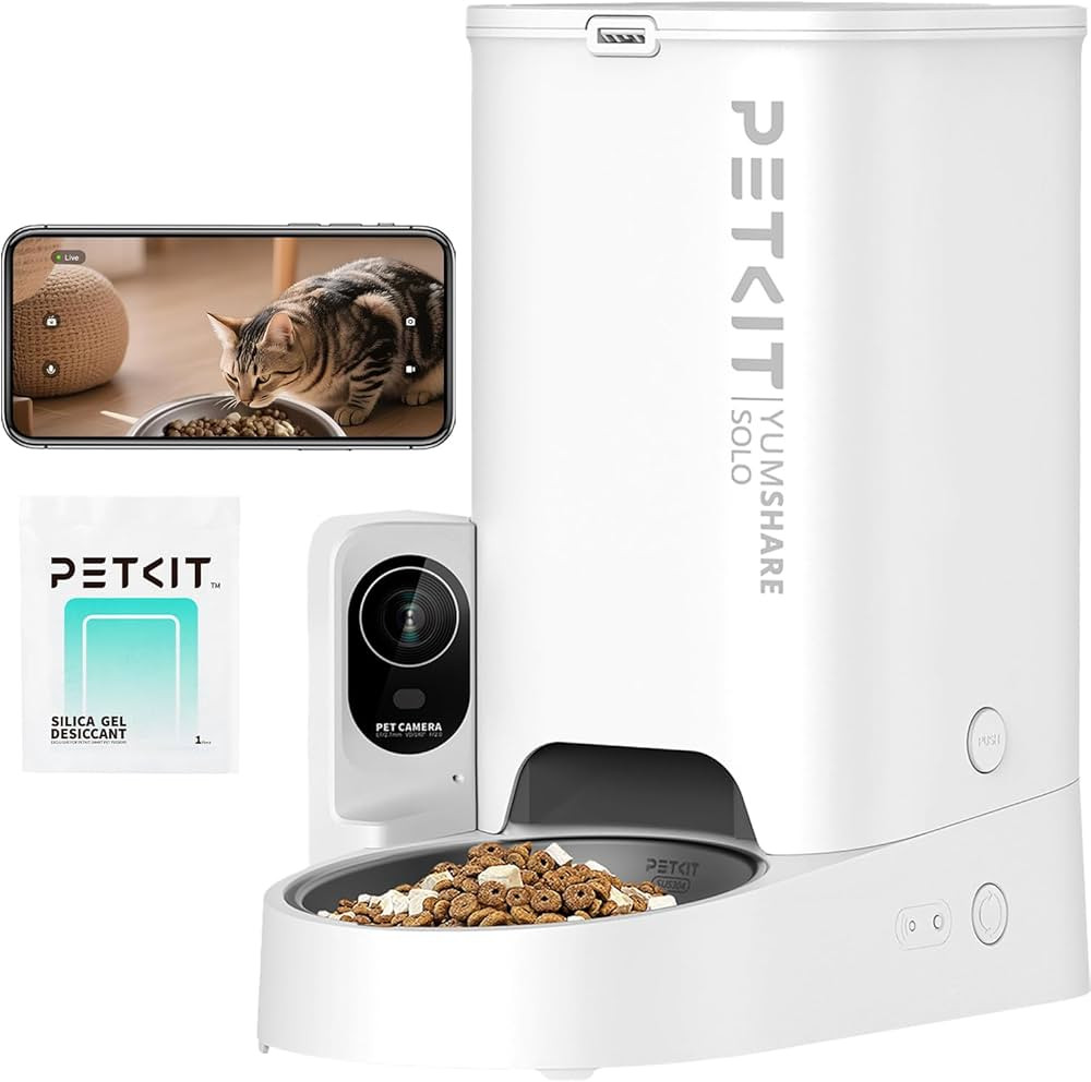 PETKIT Automatic Cat Feeder with Camera, 1080P HD Video with Night Vision, 2.4G WiFi Pet Feeder f... | Amazon (US)