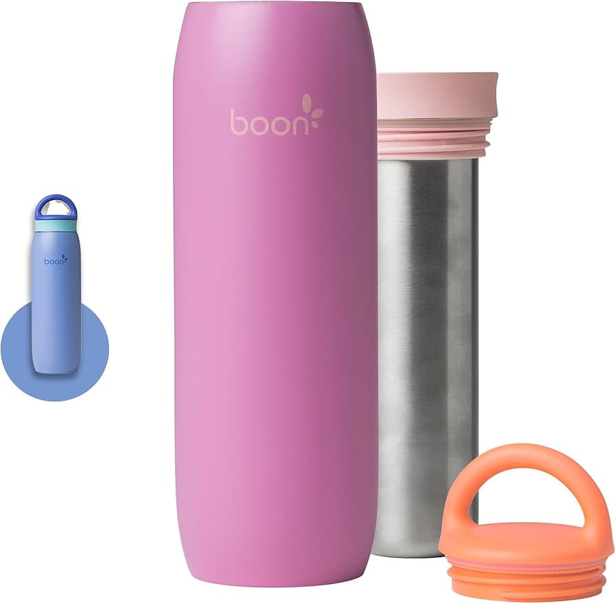 Boon Frosh Portable Breast Milk Chiller - Stainless Steel Cooler and Storage Container - Purple -... | Amazon (US)