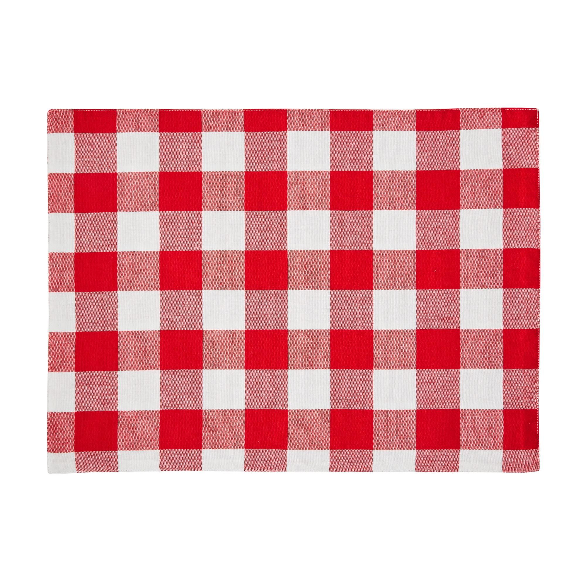 The Pioneer Woman Charming Check Fabric Placemat, Red, 14" x 19", 1 Piece | Walmart (US)