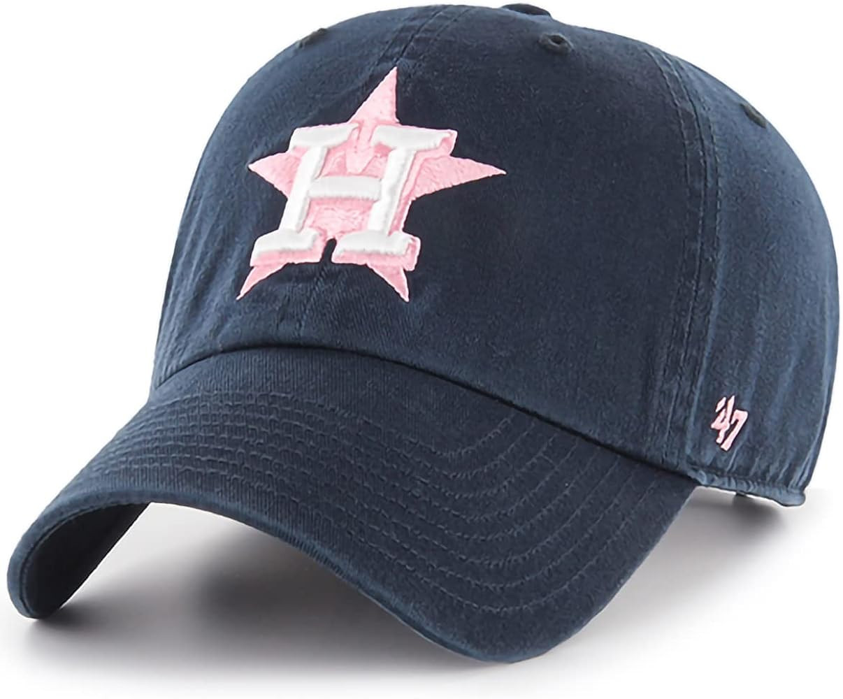 '47 MLB Navy Pink Primary Logo Clean Up Adjustable Hat Cap, Adult One Size | Amazon (US)