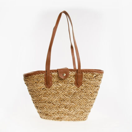 Brown Wicker Tote Bag | TK Maxx