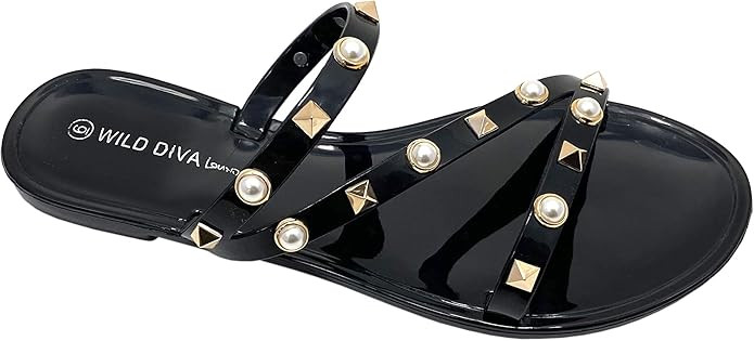 Wild Diva Womens Slingback T Strap Jelly flip Flop Ankle Strap Thong Sandals | Amazon (US)