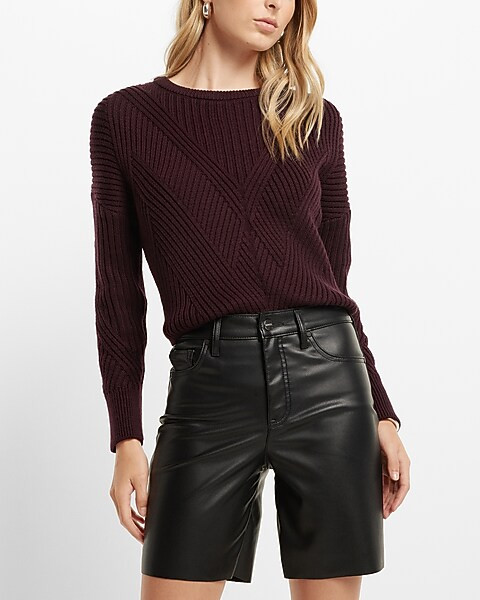 Super High Waisted Faux Leather 90s Bermuda Shorts | Express