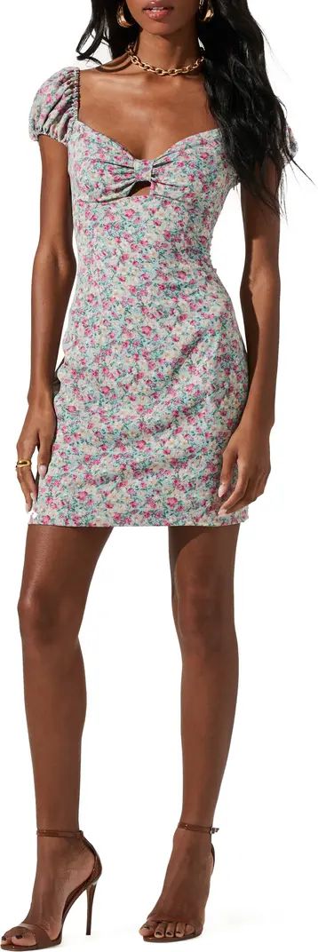 Cap Sleeve Floral Minidress | Nordstrom