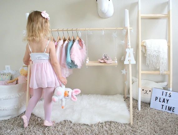 Mini Children's Clothing Rack || Wooden ballet Garment Frame || Kid's Dress Up Clothes|| Baby War... | Etsy (US)