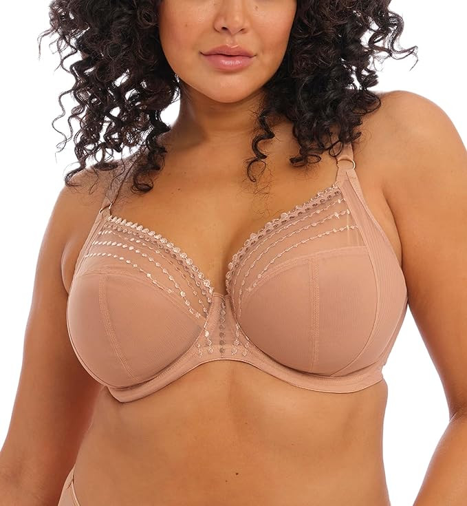 Elomi Women's Matilda Plunge Bra. Three-Piece Cups Sheer Mesh Cups Side Support Panels Moveable J... | Amazon (US)