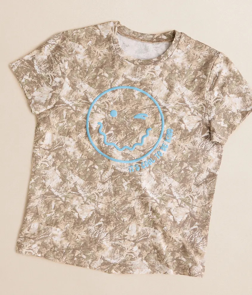 Girls - Wavy Smiley Camo T-Shirt | Buckle