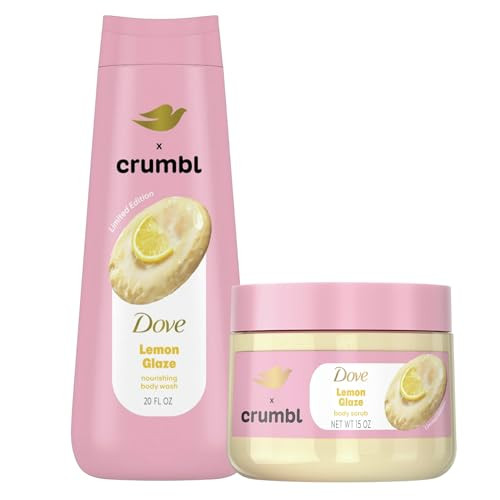 Dove X Crumbl Moisturizing Liquid Body Wash & Scrub | 20oz Body Wash and 15oz Body Scrub | Limited Edition (Lemon Glaze Wash + Scrub) | Amazon (US)