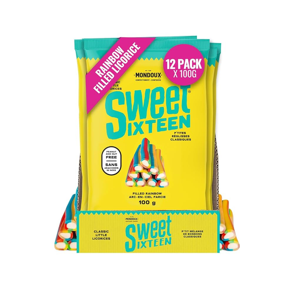 Sweet Sixteen Candy – Rainbow Filled Licorice Candy, 12 Packs x100g, Sweet Flavor, Peanut & Nut... | Amazon (CA)