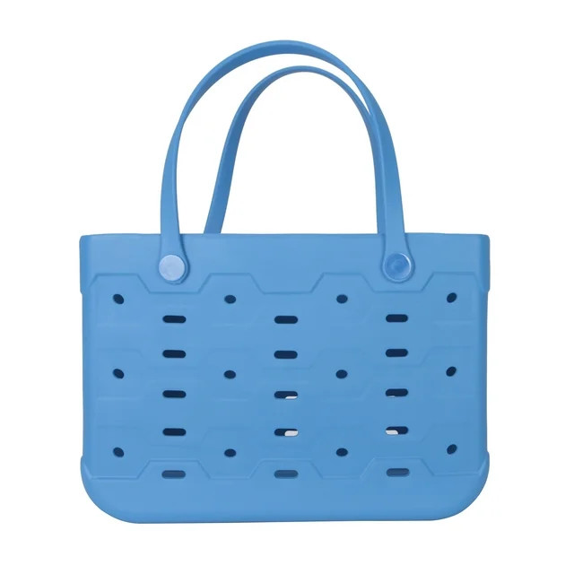 Mainstays Large Plastic Laundry Flex Tote, Blue Isle | Walmart (US)