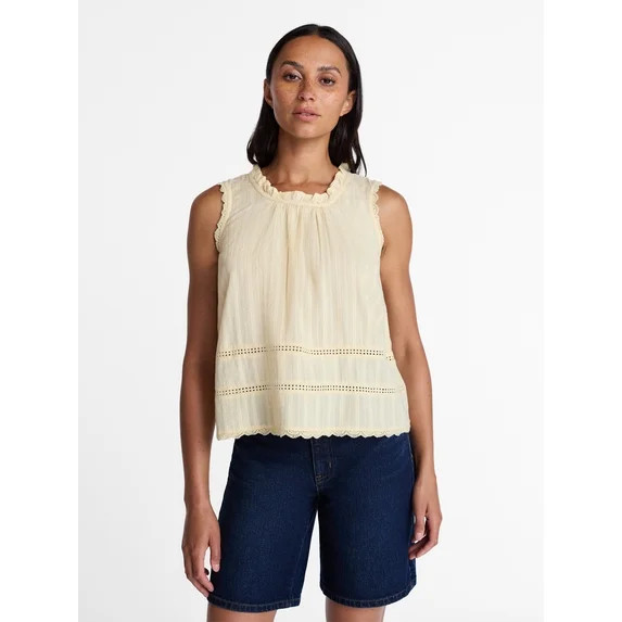 Time and Tru Women's Flowy Lace Inset Tank , Sizes XS-XXXL | Walmart (US)