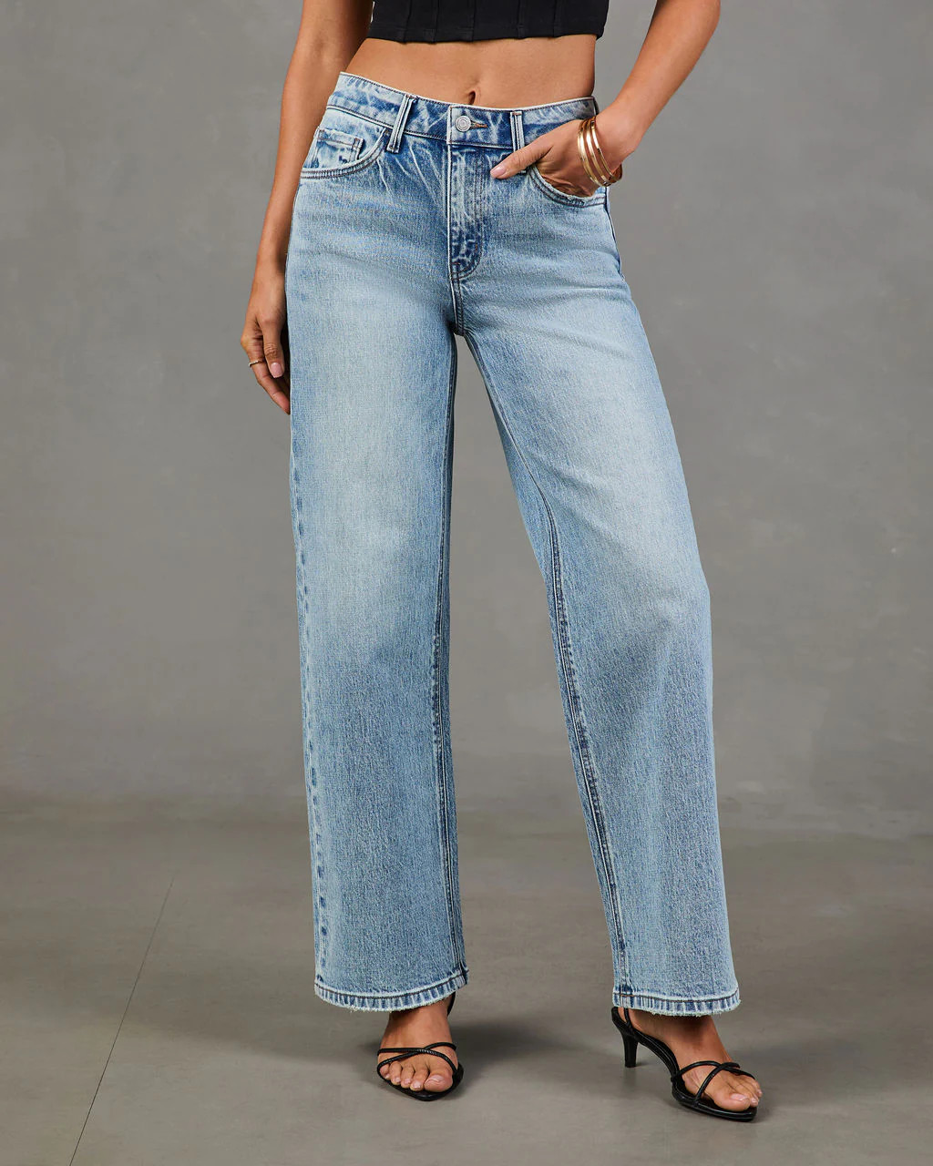 Elmah Stretch High Rise Wide Leg Jeans | VICI