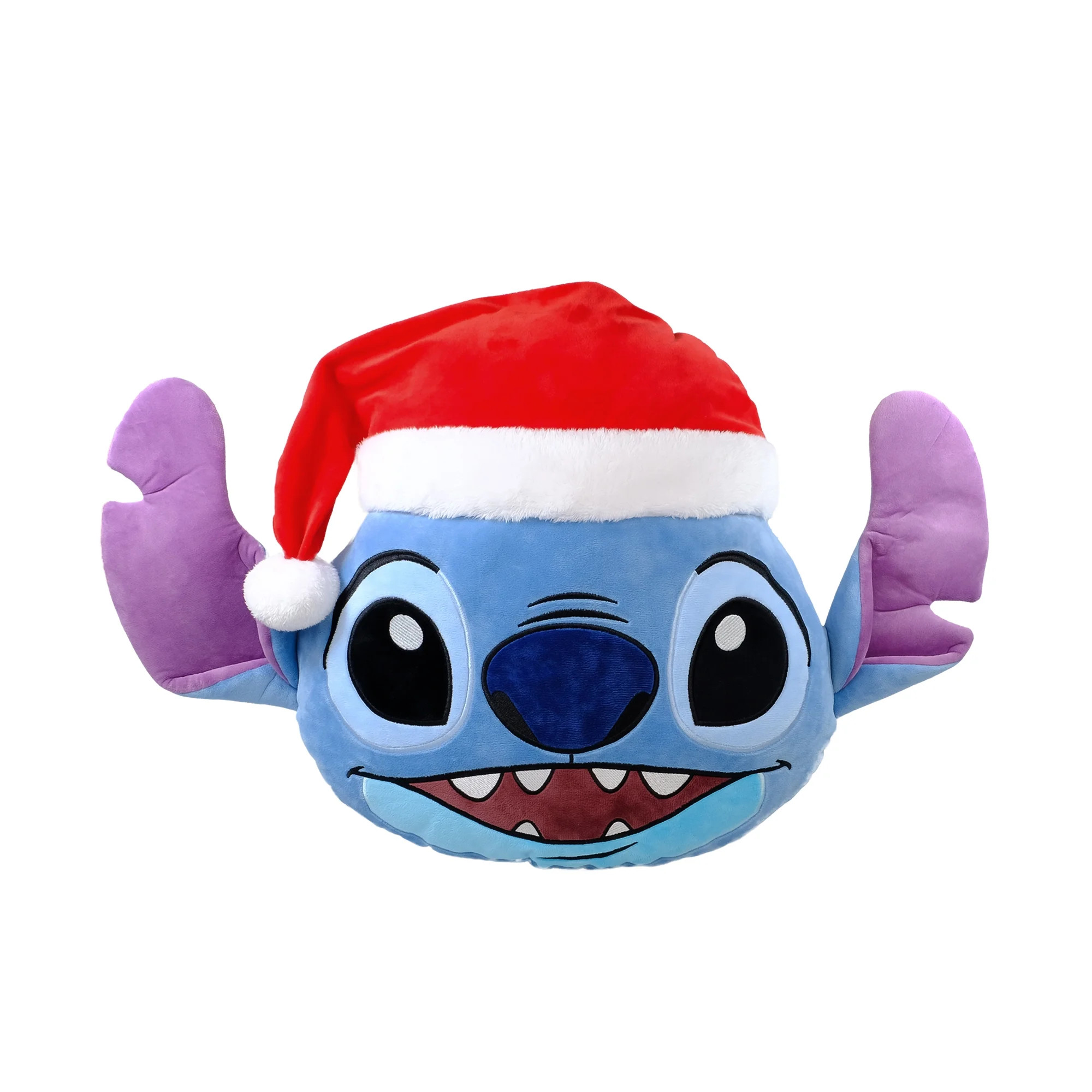 Stitch in a Santa Hat, 16 inch, Round Figural Holiday Pillow, Blue, All Ages by Ruz | Walmart (US)