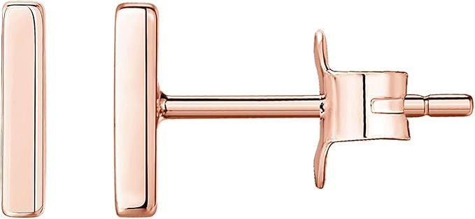 PAVOI 14K Gold Plated 925 Sterling Silver Post Earrings | Tiny Dot / Triangle / Heat / Bar / Cat ... | Amazon (US)