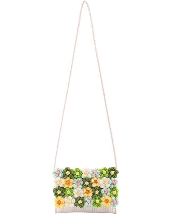 Ayliss Women's Handwoven Crossbody Handbag Small Summer Beach Shoulder Handbag Woven Cotton Croch... | Amazon (US)