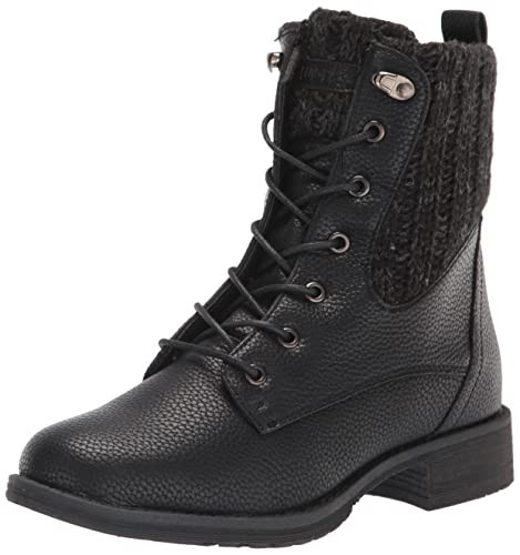 MUK LUKS LUKEES Women's Hiker Everest Boots Fashion, Black, 6.5 | Amazon (US)
