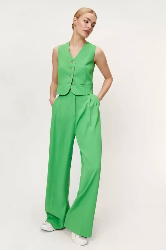 Tailored High Waisted Wide Leg Pants | Nasty Gal (US)