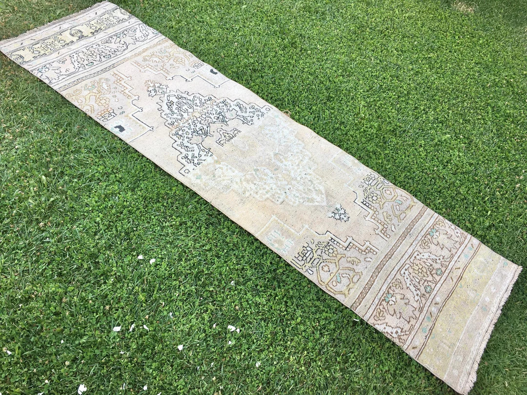 Pastel Turkish Runner Rug Vintage Oushak Runner Rug Faded - Etsy | Etsy (US)