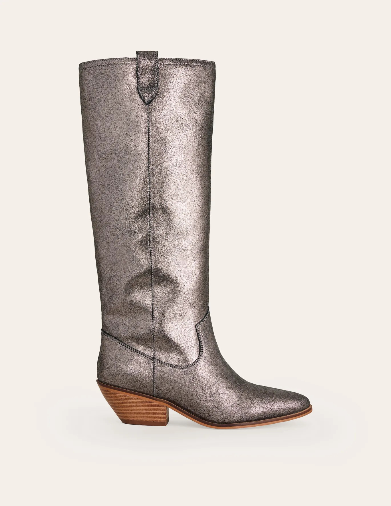 Western Knee High Boots - Silver | Boden US | Boden (US)