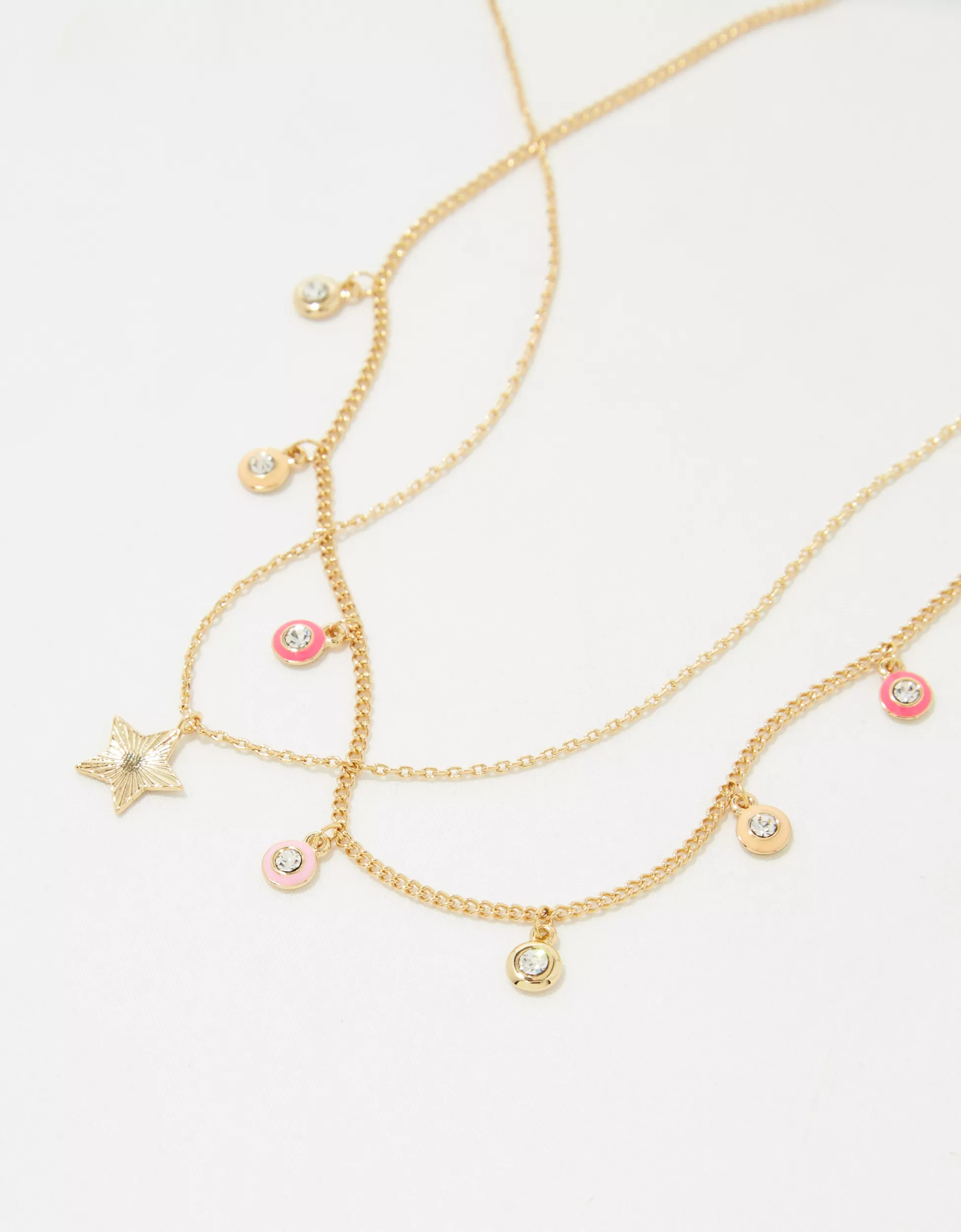 Aerie Enamel Star Necklace 2-Pack | Aerie