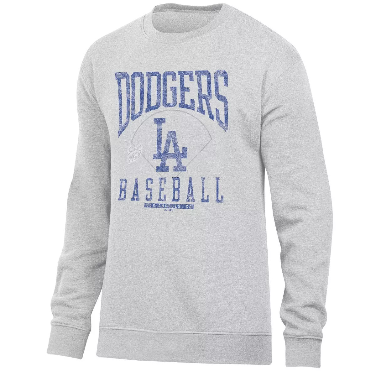 MLB Los Angeles Dodgers Men's Ash Crewneck Sweatshirt - M | Target