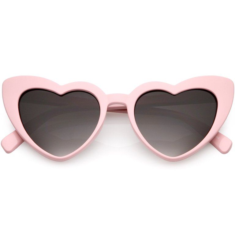 Women's Oversize Heart Sunglasses Gradient Lens 51mm (Pink / Lavender) | Walmart (US)