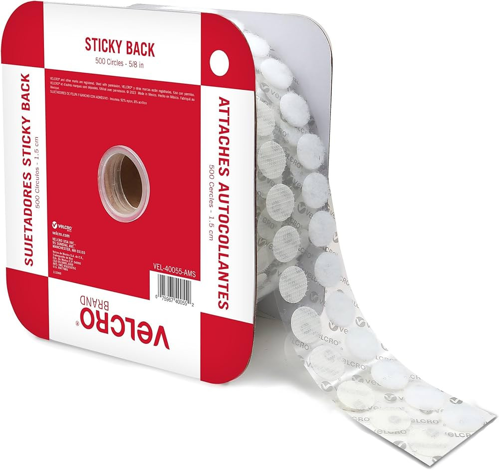VELCRO Brand Sticky Back Dots | 500pc Bulk Pack White | Small 5/8 Inch Circles | Round Adhesive H... | Amazon (US)