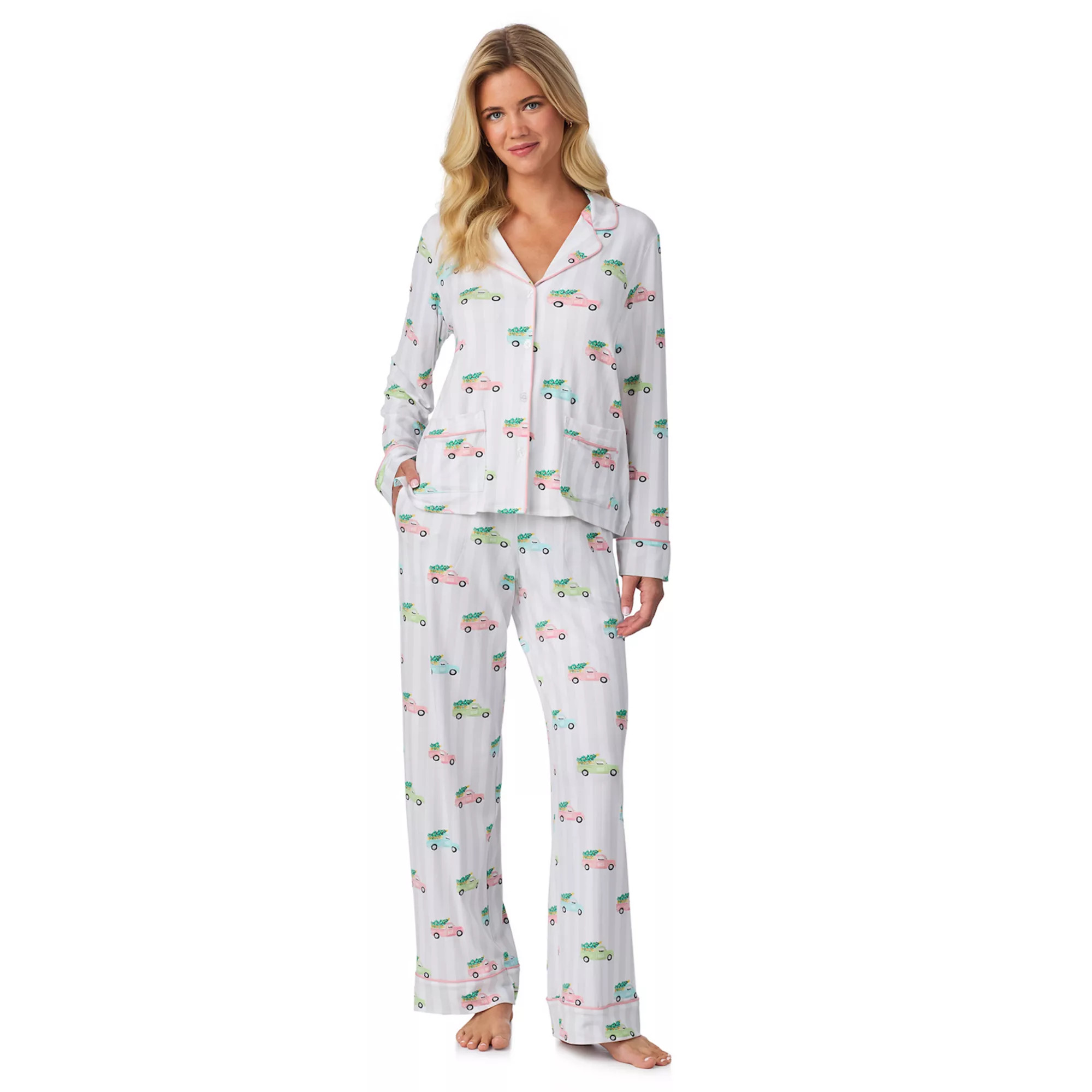 Women's Beauty Sleep Social 2-pc. Eloise Cozy Long Sleeve Pajama Top & Pajama Bottoms Set | Kohl's