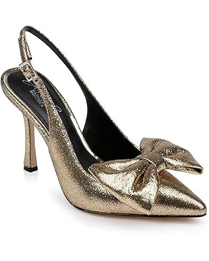 Jewel Badgley Mischka Kourtnay Stiletto Slingback with Large Bow | Amazon (US)