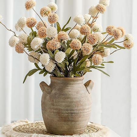 Ceramic Flower Vase Home Decor - Farmhouse Table Vases with Handle Living Room Decoration Vintage... | Amazon (US)
