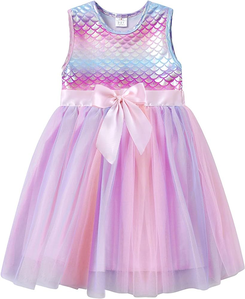 VIKITA Toddler Girls Dresses for Summer Short Sleeve Kid Clothes Party Tutu Dresses for Little Girls | Amazon (US)