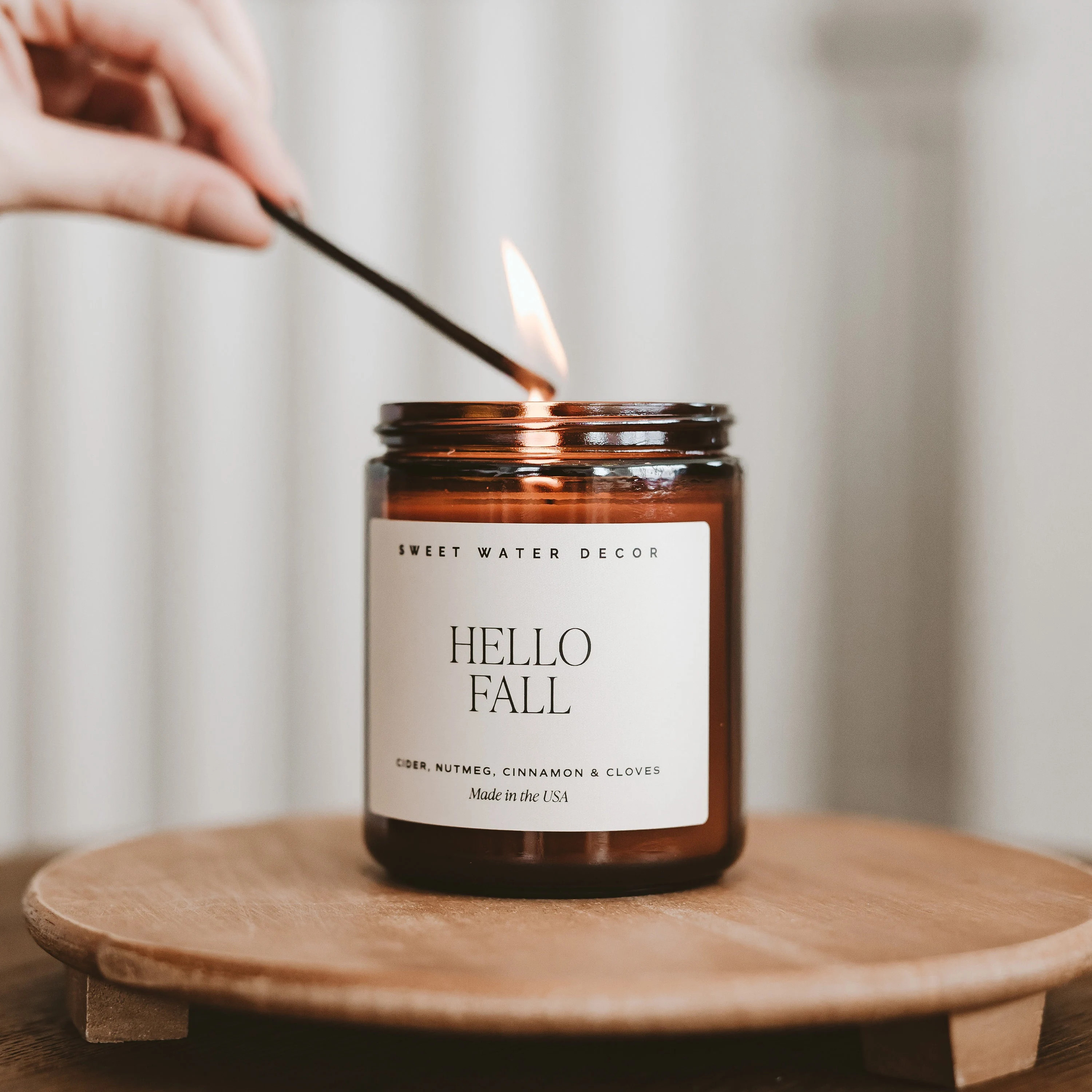 Hello Fall Candle - Autumn Candle Gift - Soy Wax Cider, Nutmeg, Cloves, Cinnamon Scented Candle - Fall Candles | Etsy (Global)