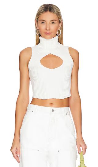 Caitlyn Cropped Sweater in Ivory | Revolve Clothing (Global)